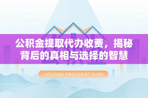 沣西公积金提取代办收费，揭秘背后的真相与选择的智慧