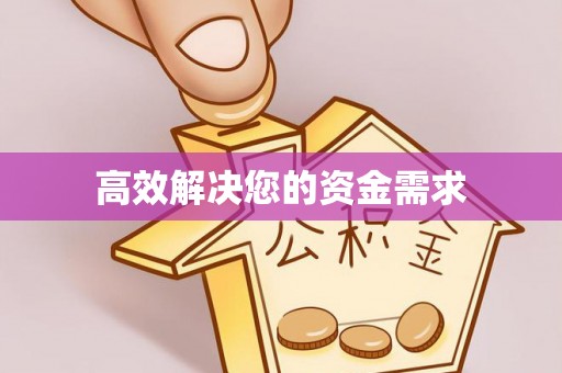 沣西高效解决您的资金需求