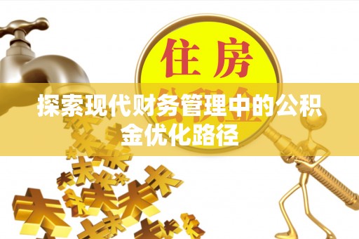 沣西探索现代财务管理中的公积金优化路径